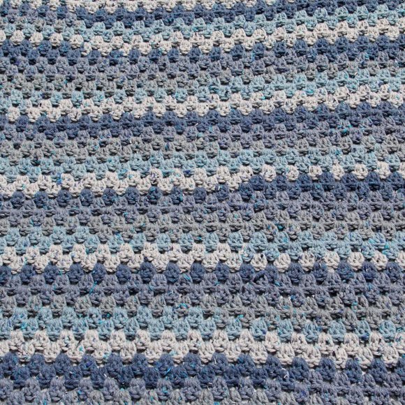 Granny Stripe Crochet Afghan Blanket Throw Baby Crib Cot New Ombre - Picture 2 of 6